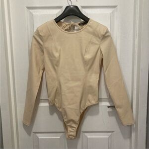 Zara Cream Bodysuit With Cut-Out Back